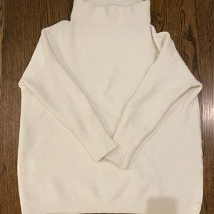 Free people slouchy ottoman tunic sweater ivory size large